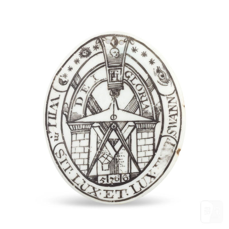 An extremely rare Liverpool Masonic medallion or 'jewel' attributed to Philip Christian, probably dated 1766